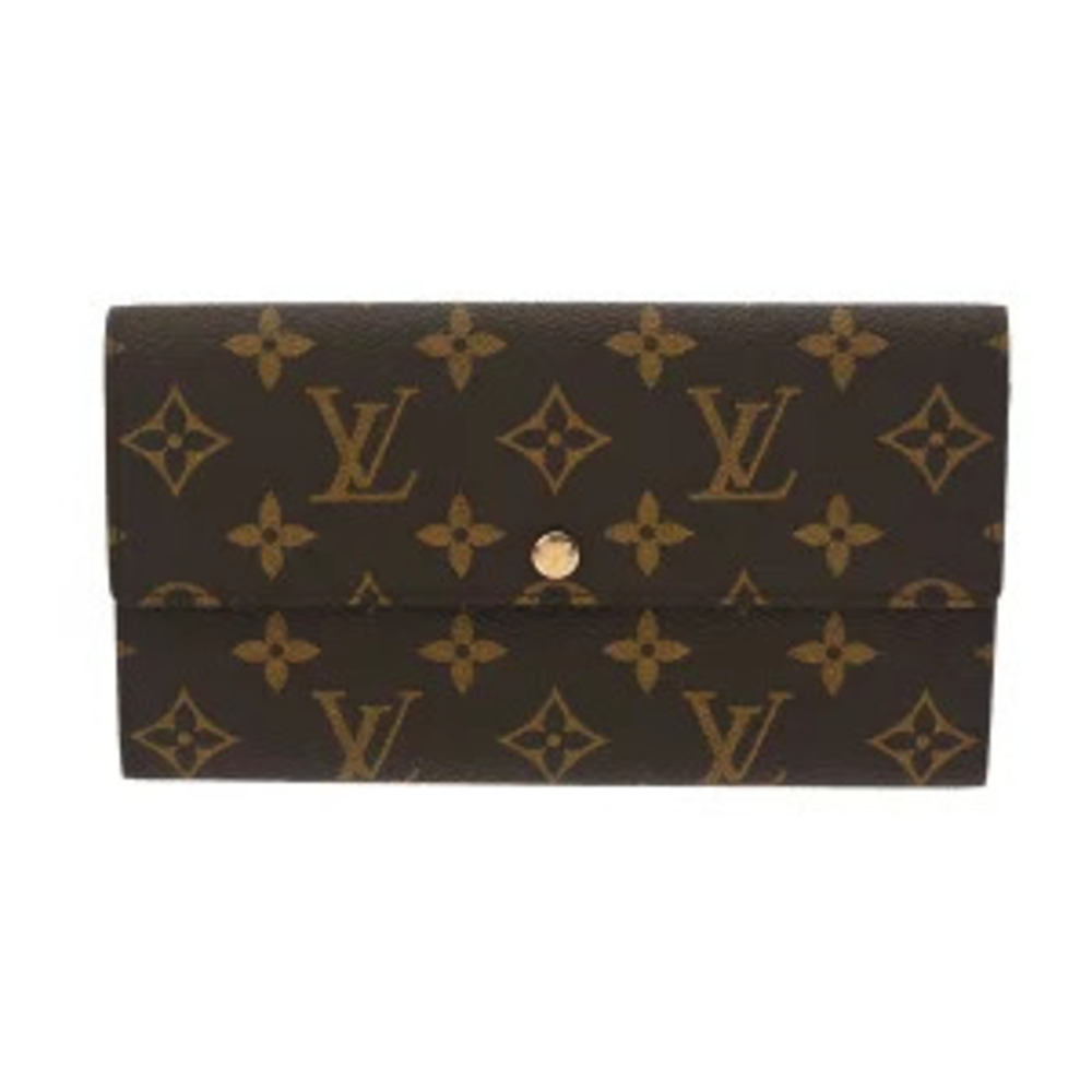 Louis Vuitton Monogram Pochette Porte Monnaie Credit Brown Canvas Long Wallet
